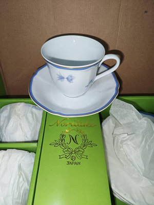 日本皇家御用瓷器 Noritake 蘭花金邊骨瓷花茶杯組 咖啡杯組 5杯5盤 10件杯盤組 下午茶組 骨瓷杯 茶杯 餐盤