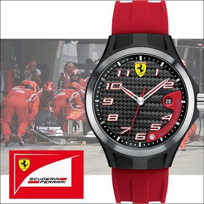 Scuderia Ferrari 法拉利賽車紅色時尚腕錶-膠帶款/44mm-FA0830014