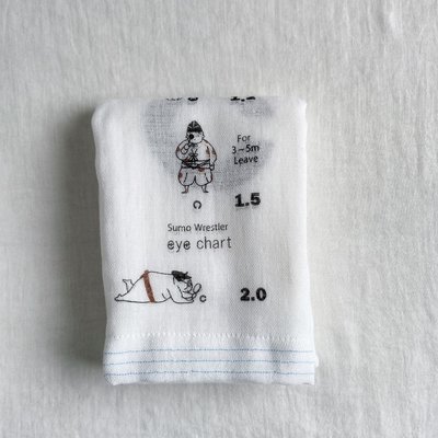 乾媽店。日本製 KONTEX 手繪風格 相撲視力表 二重紗 純棉紗布巾 長毛巾 超柔軟 吸水速乾