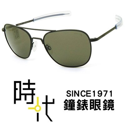 【台南 時代眼鏡 RANDOLPH】偏光墨鏡太陽眼鏡 AF118 58 黑框 灰色偏光鏡片 美國製 軍規認證 飛官款