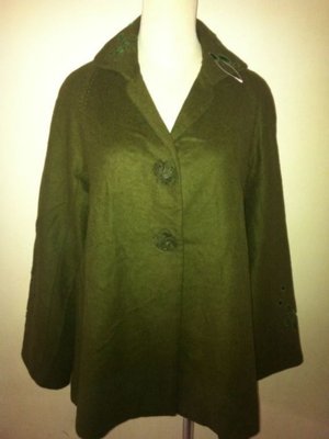 SHIATZY CHEN 夏姿綠色羊毛外套/安哥拉毛外套(A89)