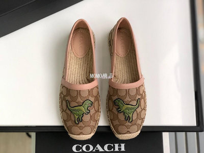 【熱賣精選】 潮牌COACH/寇馳 新款俏皮可愛 恐龍帆布鞋 平底鞋 顏色1 海外