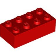 [香香小天使]LEGO 樂高 3001 brick 2x4 bright red 紅色 基本磚/顆粒300121-二手