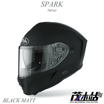 ❖茂木站 MTG❖ 義大利 AIROH SPARK 全罩 安全帽 內墨鏡 公司貨 亞版 亞洲頭型。消光黑