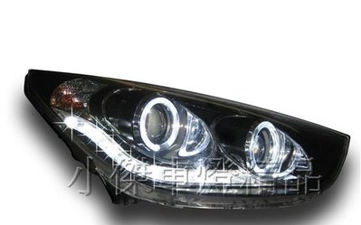 》傑暘國際車身部品《 全新現代ix35 黑框4光圈+類R8燈眉電磁閥4魚眼大燈
