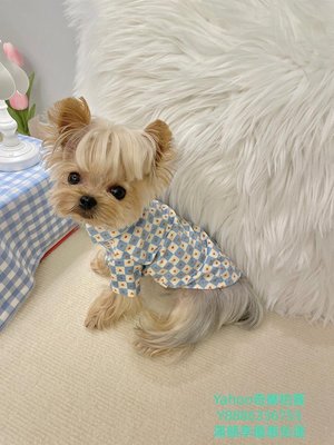寵物衣小甜粥寵物服愛心格襯衫約克夏馬爾濟斯泰迪小型犬寵物衣服-雙喜生活館