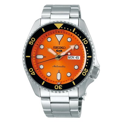 【金台鐘錶】SEIKO精工 5號盾牌 機械錶 潛水表 動力儲存41小時 (橘x黑水鬼) 43mm SRPD59K1
