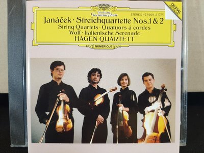 Hagen Quartett,Janacek-S.qt No.1&2,Wolf etc哈根弦樂四重奏團，揚納傑克-弦樂四重奏1&2號，沃爾夫-義大利夜曲等，如新
