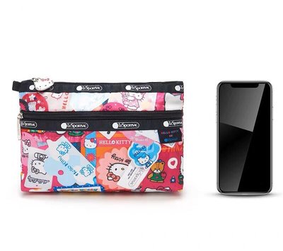 【MOMO全球購】Lesportsac Hello Kitty聯名款化妝包零錢收納包7105