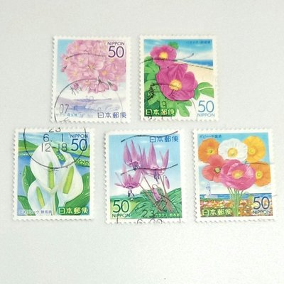 (E55)外國郵票 日本郵票 已銷戳 2007 關東的花卉 5全