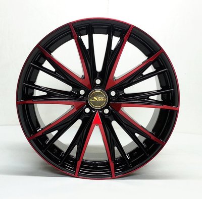 全新鋁圈 wheel S854 17吋鋁圈 5/100 5/108 5/114.3 亮黑底面車紅色