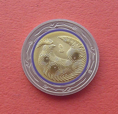銀幣雙色花園-托克勞2017年生肖雞-1元雙色鑲嵌鍍彩紀念幣