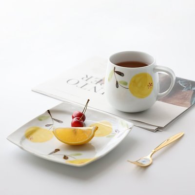 現貨熱銷-日本進口陶瓷馬克水杯子可愛波佐見燒手繪果實日式ins牛奶咖啡杯