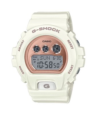 【金台鐘錶】CASIO卡西歐G-SHOCK S Series (中型) 白X玫瑰金 GMD-S6900MC-7