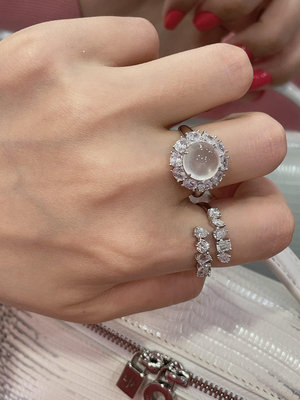 巴黎珠寶💎水沫玉戒指 超值自留款  佩戴效果冰種翡翠即視感！冰種蛋面戒指