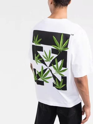 22SS OFF-WHITE Weed Arrows Tee 大麻葉 箭頭 短袖T恤 短T 男女 OW