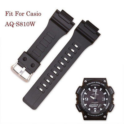 熱銷 適配卡西歐 AQ-S800/AQ-S810W/SGW-500H/AE-1000W 錶帶 18mm 防水橡膠錶帶--