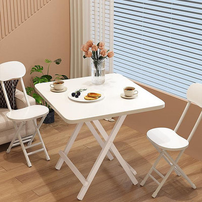 家用餐桌方桌子簡易折疊桌1米吃飯桌90cm戶外擺攤折疊桌椅小戶型