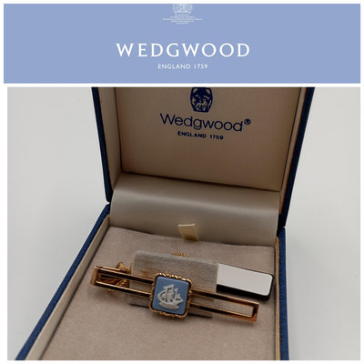 【皮老闆二店】二手真品  WEDGWOOD 領帶夾 西裝領帶 英國製 瓷501