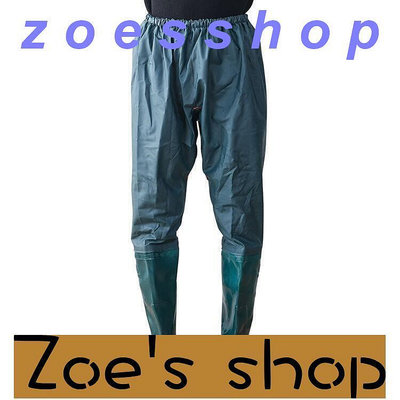 zoe-⚡┇齊腰雨褲男加厚下水褲半身插秧雨鞋連體長筒捕魚過膝一體雨靴水鞋