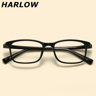 高度眼鏡框男女半透明小框TR90無螺絲上黑下透明眼鏡架日系潮