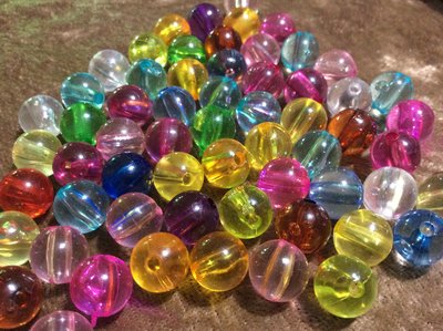 兒童串珠 創意DIY 彩色 透明 糖果色 壓克力 剔透 圓珠 混款10mm 50顆