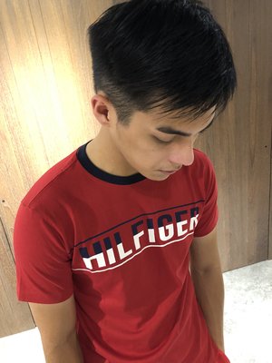 美國百分百【Tommy Hilfiger】 TH 短袖 T-shirt 上衣 休閒 短T 紅色 XS.S號 J310