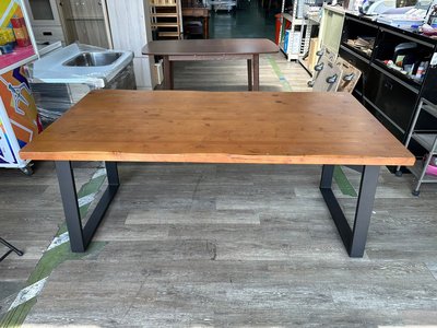 吉田二手傢俱❤全新工業風實木桌 鐵腳 餐桌 會議桌 書桌 辦公桌 工作桌 木頭桌 大桌 4尺 6尺