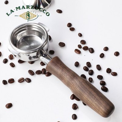 咖啡機配件LA MARZOCCO辣媽半自動咖啡機胡桃木柄無底把手 實木咖啡手柄配件~特價
