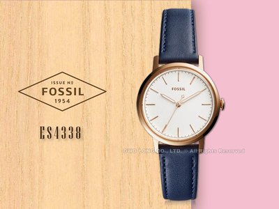 FOSSIL 手錶專賣店 國隆 ES4338 簡約石英女錶 皮革錶帶 白色錶面 防水 全新品 保固一年 開發票