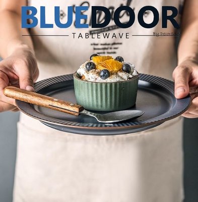 BlueD_ 依藍系列 復古條紋 小碟子 醬料碟 調味碟 調料碟 番茄醬 沙拉醬 布丁 仿舊陶瓷 創意設計 可微波 歐式