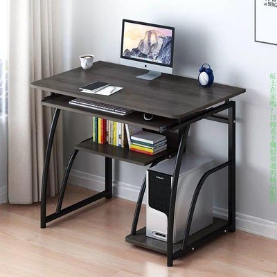 現貨熱銷-電腦桌臺式家用簡約學生臥室書桌書架組合一體桌省空間簡易小桌子全新款