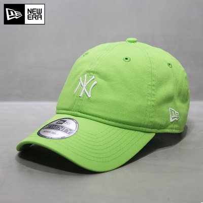 優選#NewEra帽子MLB棒球帽軟頂中標NY洋基隊9TWENTY彎檐帽潮920熒光綠
