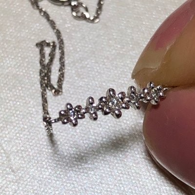 95新 日本輕珠寶品牌 4度C 5p 真鑽石K10W K金手鍊