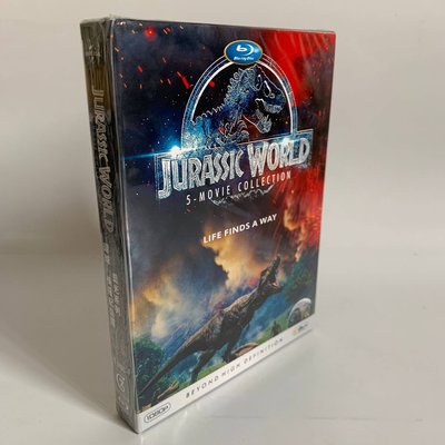 科幻片 侏羅紀世界 侏羅紀公園全集高清DVD9碟片 盒裝5碟 精美盒裝