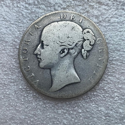 1845英國 維多利亞 青年版 克朗 大銀幣10439