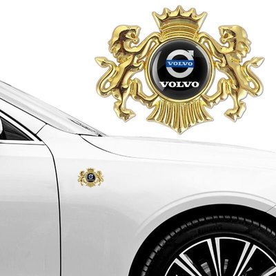 1pc For Volvo S40 S60 XC60 XC90 汽車 3D 金屬貼紙窗戶擋泥板側面造型尾巴徽章自動外