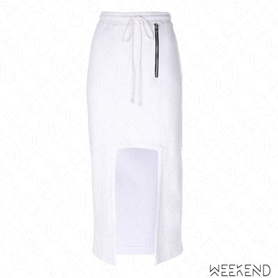 【WEEKEND】 LOST & FOUND ROOMS 挖空 鬆緊 綁帶 拉鍊口袋 長裙 棉裙 白色