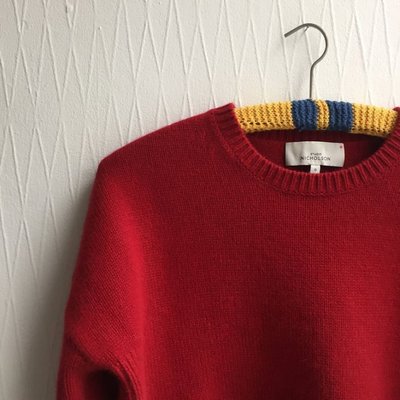 設計師studio Nicholson正紅色美麗諾安哥拉羊毛混紡紡 毛衣