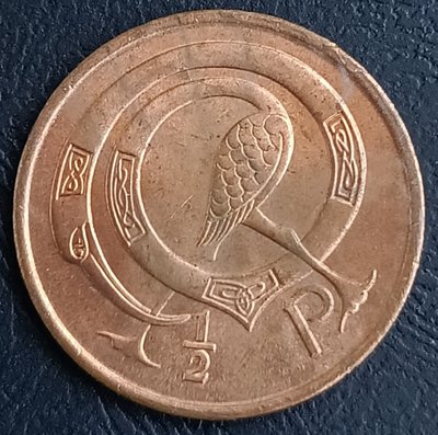 愛爾蘭 1971年 凱爾特豎琴(愛爾蘭國徽) 1/2便士 銅幣 1201