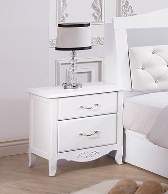 【生活家傢俱】SY-163-1：艾莉歐風床頭櫃【台中家具】白色床邊櫃 置物櫃 宮廷風 白色烤漆 抽屜 檜木 台灣製造