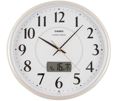 14531A 日本進口 好品質 正品 CASIO卡西歐 圓形簡約掛鐘電波鐘 牆鐘LED日期顯示時鐘數字鐘錶送禮禮品家飾