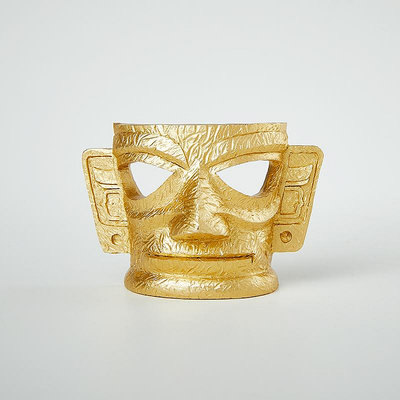 三星堆博物館黃金面具立體樹脂冰箱貼創意磁吸裝飾擺件紀念品禮物