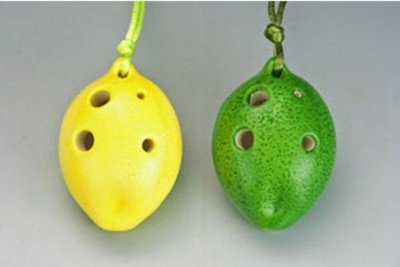 四孔陶笛 檸檬造型 兩色 (ZK0-2A) 內附簡易指法表【4孔陶笛】