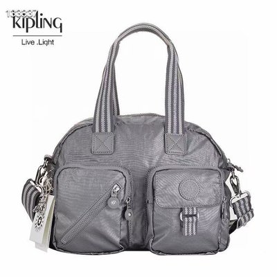 Kipling 猴子包 金屬灰 多夾層拉鍊款輕量手提肩背斜背包 限時優惠 防水