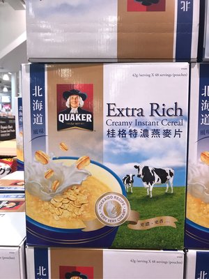 Costco好市多 QUAKER 桂格北海道風味特濃燕麥片 42gx48包入 oatmeal