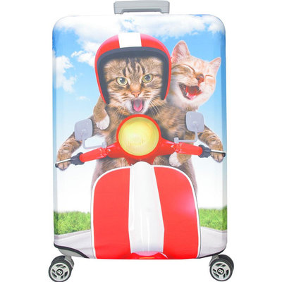 【巧婦樂】新一代  機車情侶貓行李箱保護套(29-32吋行李箱適用)一個