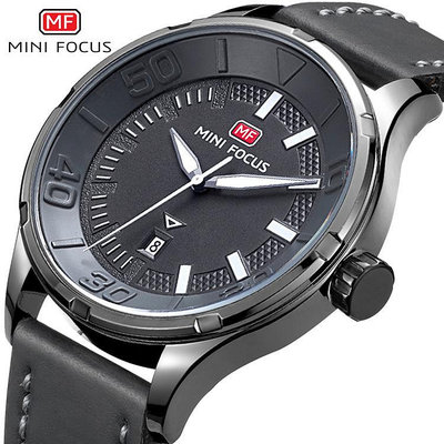 現貨男士手錶腕錶MINI FOCUS歐美熱賣男錶石英手錶潮流大三針防水皮錶帶MF0008G