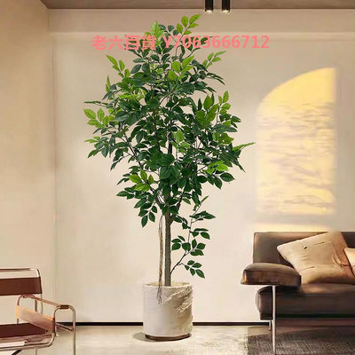 精品仿真綠植幸福樹室內盆栽大型仿生植物假樹輕奢客廳裝飾品落地擺件