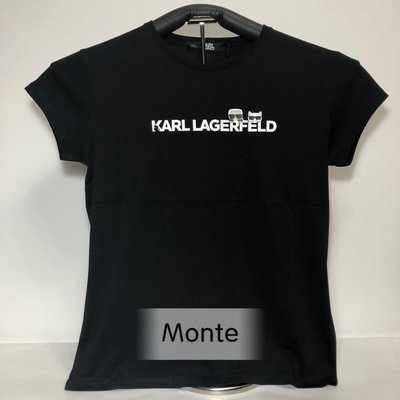 Karl Lagerfeld老佛爺（女款 ）黑色文字短T